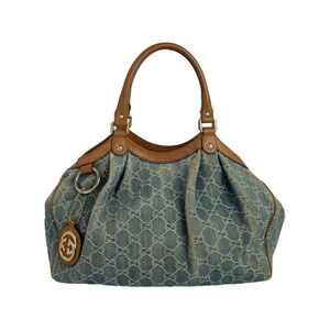 Gucci Sukey Tote Shoulder Bag GG monogram canvas leather Beige Brown